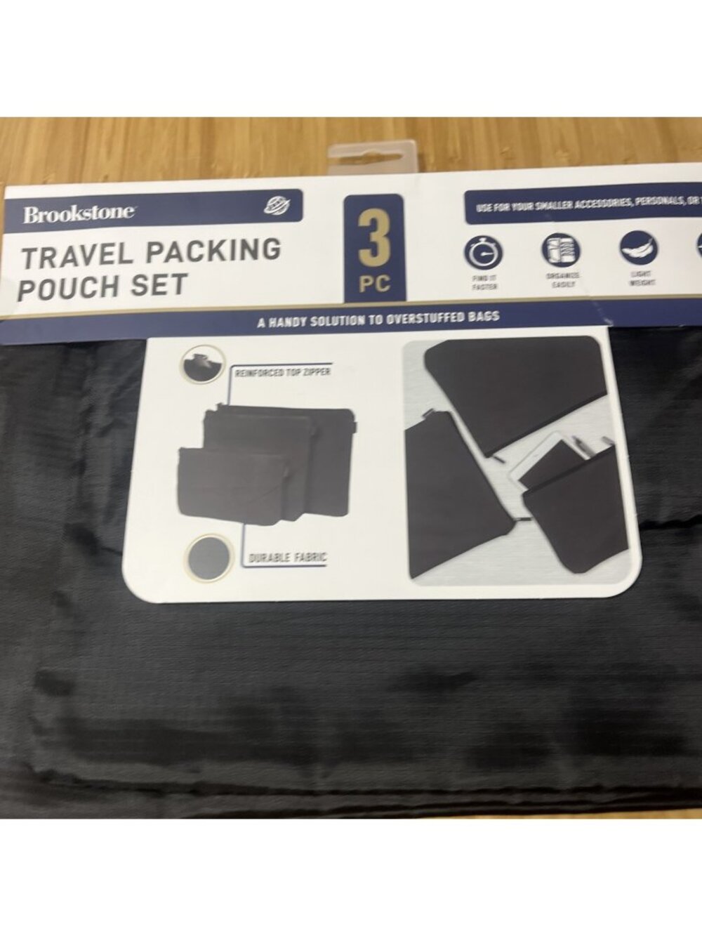 Brookstone 3-Piece Travel Pouch Set w/Assorted Sizes